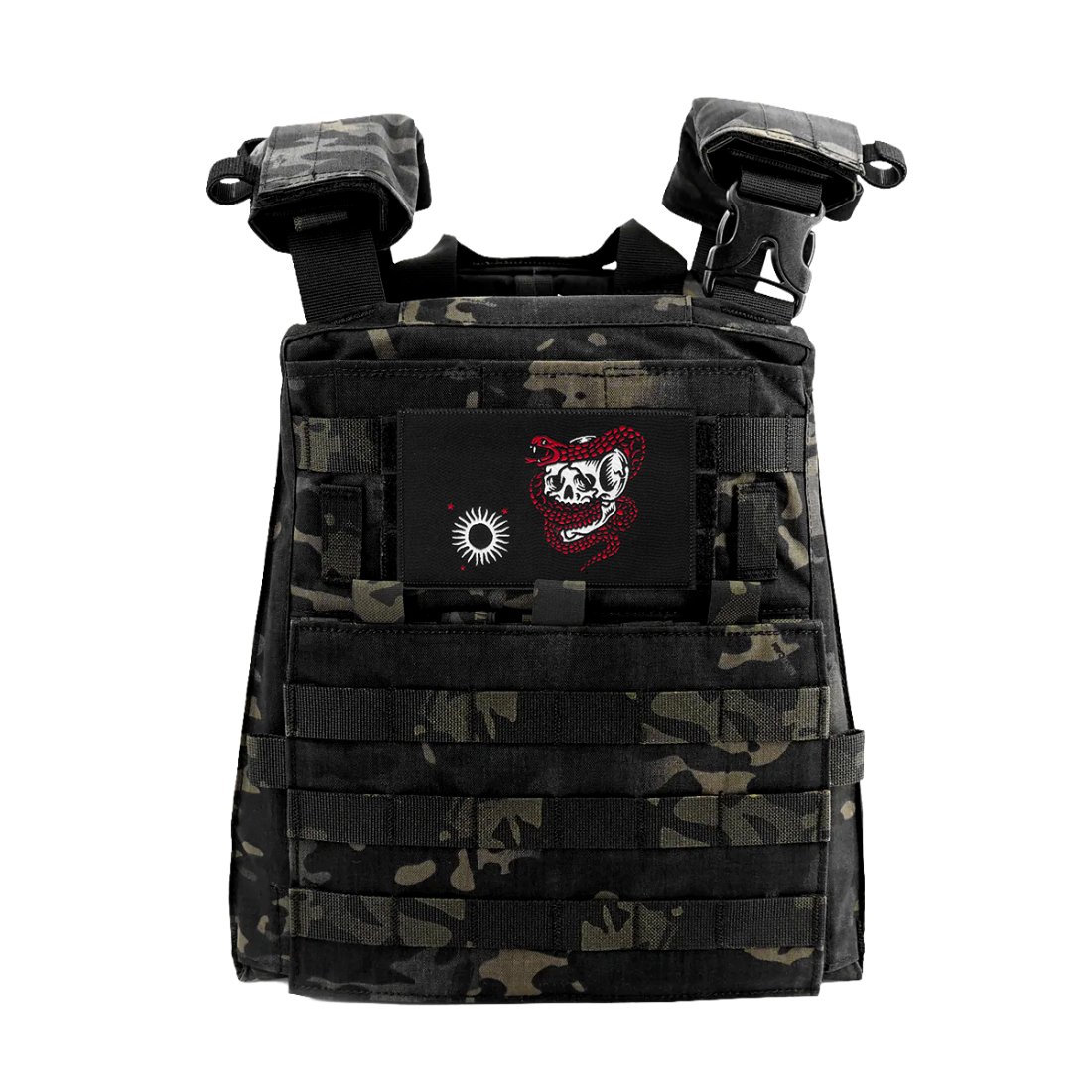 5THFDM Fall of Man serpent and skull patch on a full plate carrier