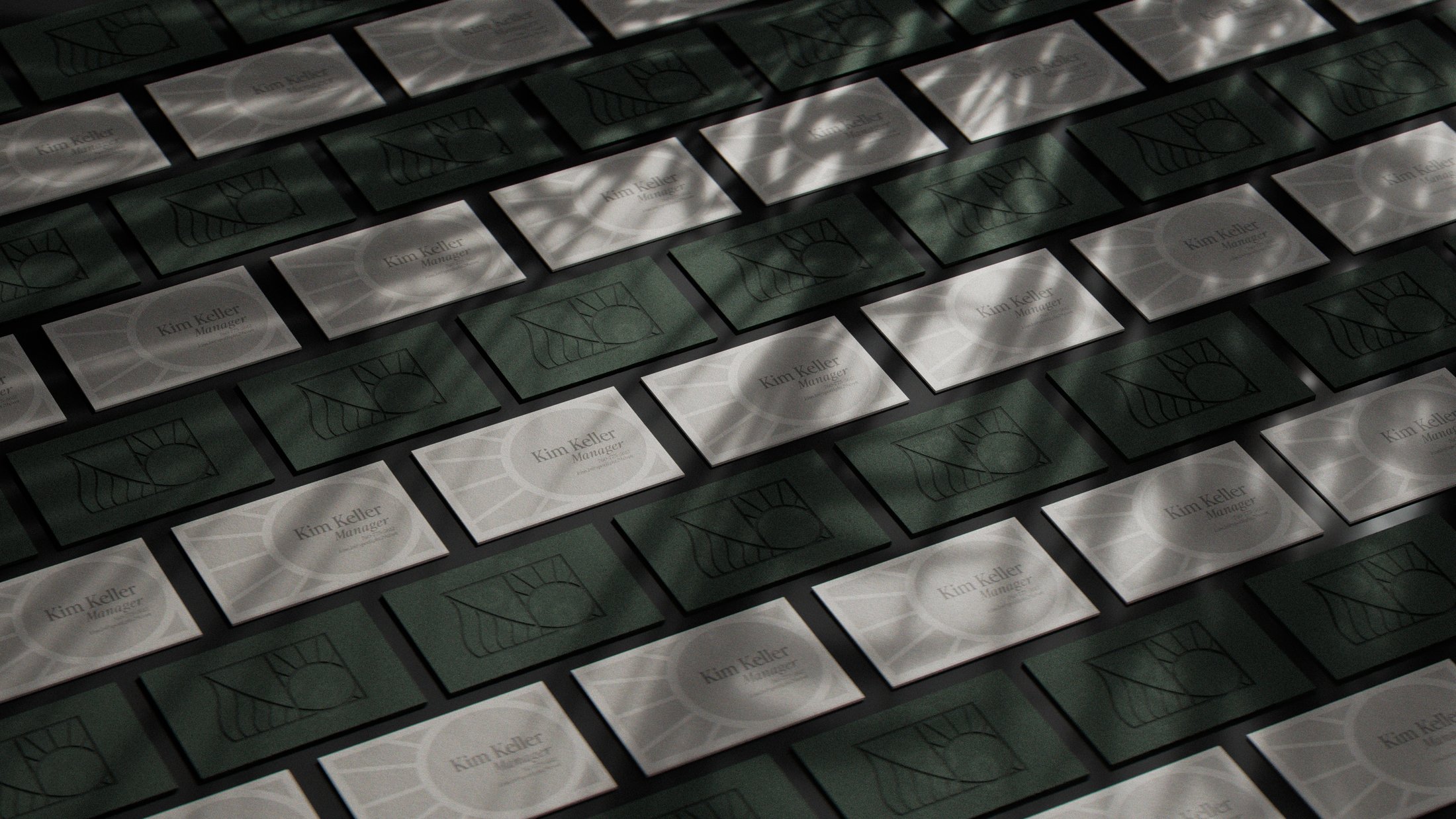 Mark across a field of business cards